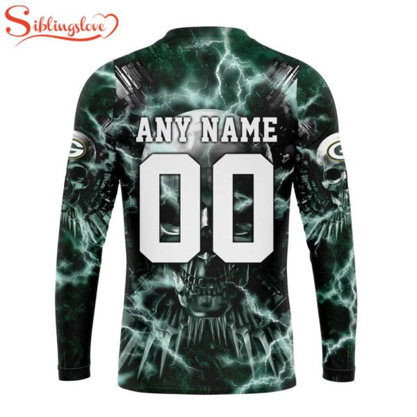 Custom Name And Number NFL Green Bay Packers Expendables Skull Halloween 3D Sweatshirt