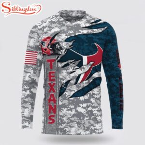 Custom Name And Number NFL Houston Texans Camo US All Over Print SweatShirt