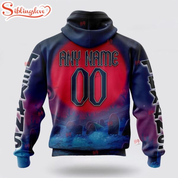 Custom Name And Number NFL Houston Texans Jack Nightmare Christmas 3D Hoodie