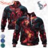 Custom Name And Number NFL Houston Texans Lava Pattern 3D Hoodie Shirt