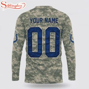 Custom Name And Number NFL Indianapolis Colts Camo Mascot All Over Print SweatShirt