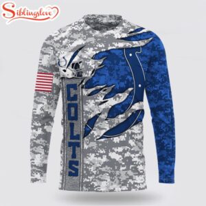 Custom Name And Number NFL Indianapolis Colts Camo US All Over Print SweatShirt