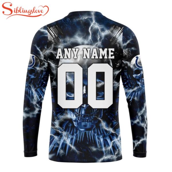 Custom Name And Number NFL Indianapolis Colts Expendables Skull Halloween 3D Sweatshirt