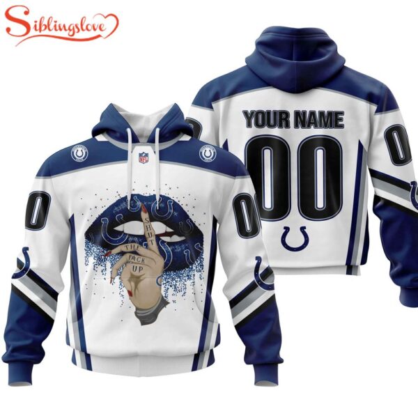 Custom Name And Number NFL Indianapolis Colts Lips All Over Print Hoodie