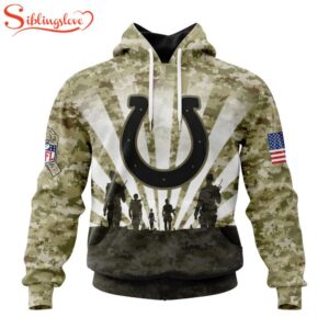 Custom Name And Number NFL Indianapolis Colts Salute To Service Honor Veterans Hoodie