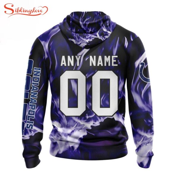 Custom Name And Number NFL Indianapolis Colts Skull Happy Halloween 3D Hoodie Shirt