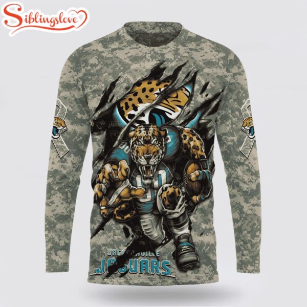 Custom Name And Number NFL Jacksonville Jaguars Camo Mascot 3D Sweatshirt Gift For Fans