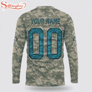 Custom Name And Number NFL Jacksonville Jaguars Camo Mascot All Over Print SweatShirt