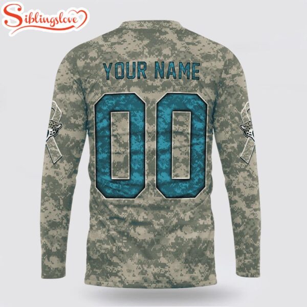 Custom Name And Number NFL Jacksonville Jaguars Camo Mascot 3D Sweatshirt Gift For Fans