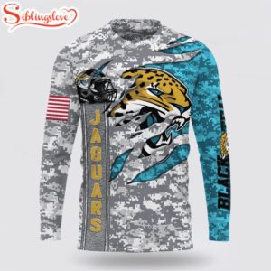 Custom Name And Number NFL Jacksonville Jaguars Camo US All Over Print SweatShirt