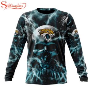 Custom Name And Number NFL Jacksonville Jaguars Expendables Skull Halloween 3D Sweatshirt