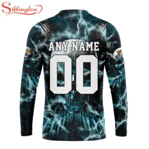 Custom Name And Number NFL Jacksonville Jaguars Expendables Skull Halloween 3D Sweatshirt