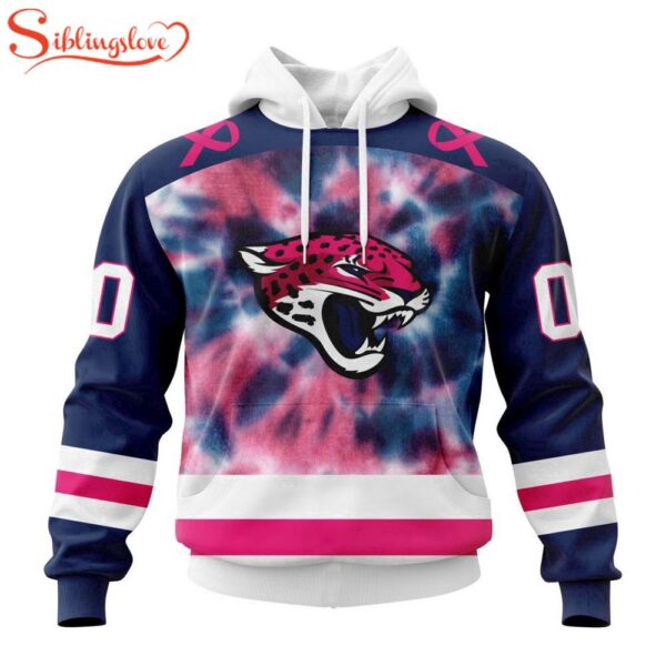 Custom Name And Number NFL Jacksonville Jaguars Pink Fight Breast Cancer Hoodie