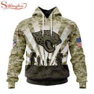 Custom Name And Number NFL Jacksonville Jaguars Salute To Service Honor Veterans Hoodie