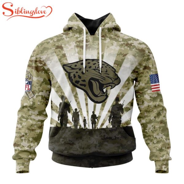 Custom Name And Number NFL Jacksonville Jaguars Salute To Service Honor Veterans Hoodie