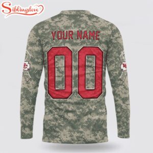 Custom Name And Number NFL Kansas City Chiefs Camo Mascot All Over Print SweatShirt