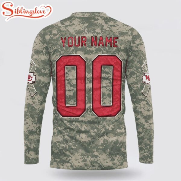 Custom Name And Number NFL Kansas City Chiefs Camo Mascot 3D Sweatshirt Gift For Fans