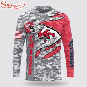 Custom Name And Number NFL Kansas City Chiefs Camo US All Over Print SweatShirt