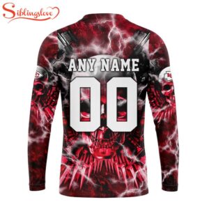 Custom Name And Number NFL Kansas City Chiefs Expendables Skull Halloween 3D Sweatshirt