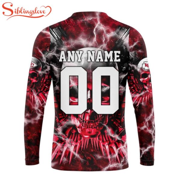 Custom Name And Number NFL Kansas City Chiefs Expendables Skull Halloween 3D Sweatshirt