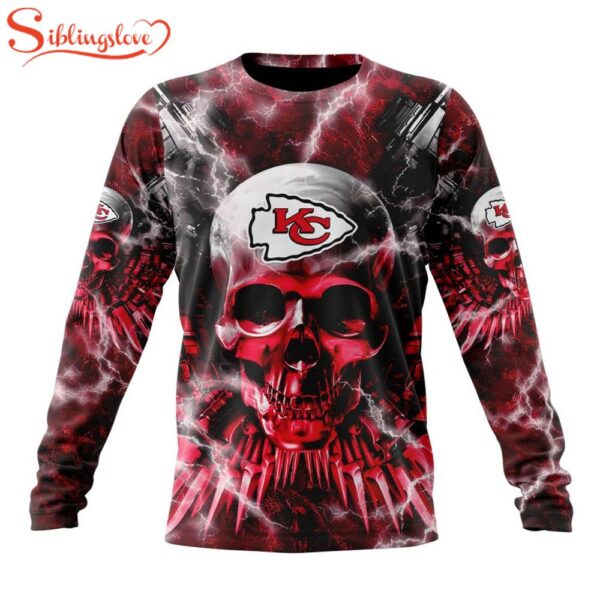 Custom Name And Number NFL Kansas City Chiefs Expendables Skull Halloween 3D Sweatshirt