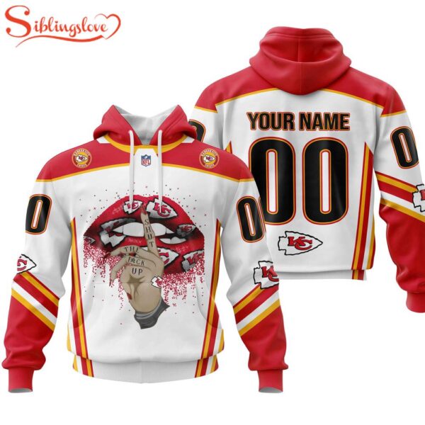 Custom Name And Number NFL Kansas City Chiefs Lips All Over Print Hoodie