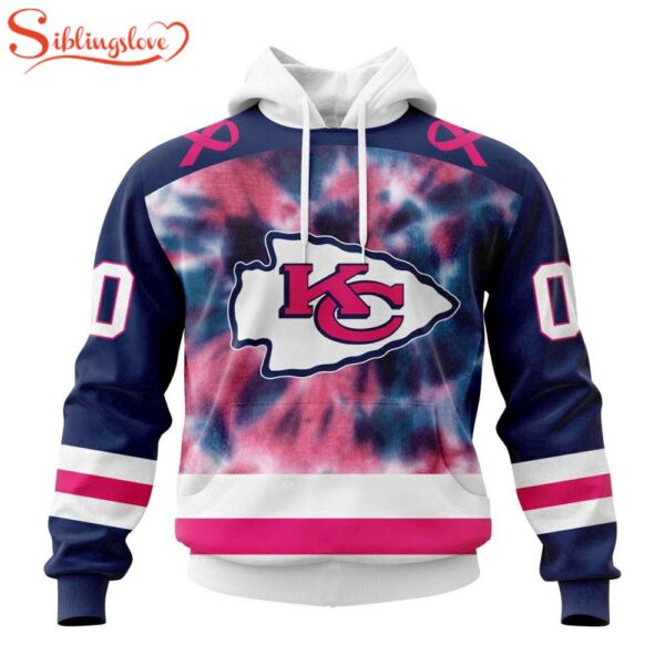 Custom Name And Number NFL Kansas City Chiefs Pink Fight Breast Cancer Hoodie