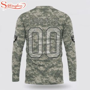 Custom Name And Number NFL Las Vegas Raiders Camo Mascot All Over Print SweatShirt