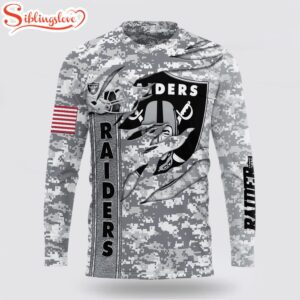 Custom Name And Number NFL Las Vegas Raiders Camo US All Over Print SweatShirt