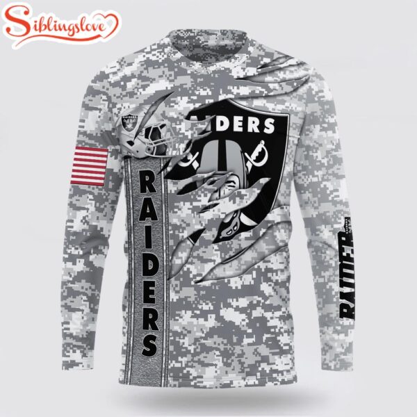 Custom Name And Number NFL Las Vegas Raiders Camo US 3D Sweatshirt Gift For Fans