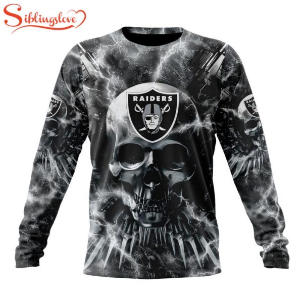 Custom Name And Number NFL Las Vegas Raiders Expendables Skull Halloween 3D Sweatshirt