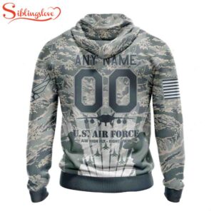 Custom Name And Number NFL Las Vegas Raiders Honor US Air Force Veterans 3D Hoodie Shirt