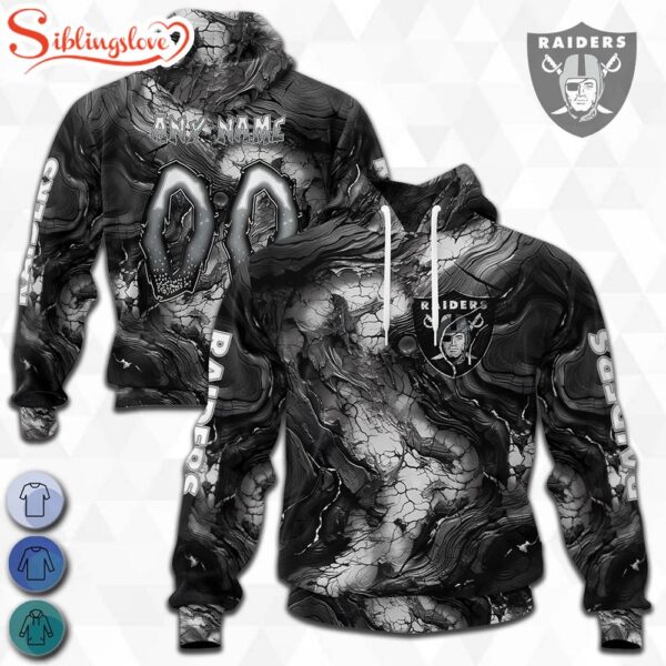 Custom Name And Number NFL Las Vegas Raiders Lava Pattern 3D Hoodie Shirt