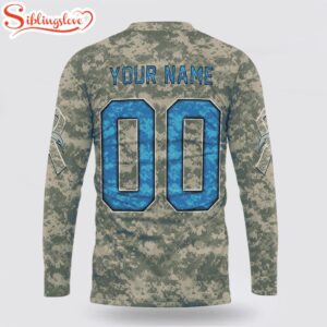 Custom Name And Number NFL Los Angeles Chargers Camo Mascot All Over Print SweatShirt