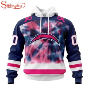 Custom Name And Number NFL Los Angeles Chargers Pink Fight Breast Cancer Hoodie