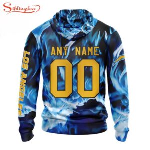 Custom Name And Number NFL Los Angeles Chargers Skull Happy Halloween 3D Hoodie Shirt