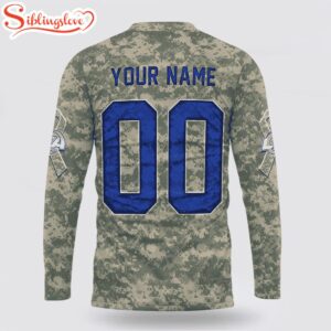 Custom Name And Number NFL Los Angeles Rams Camo Mascot All Over Print SweatShirt