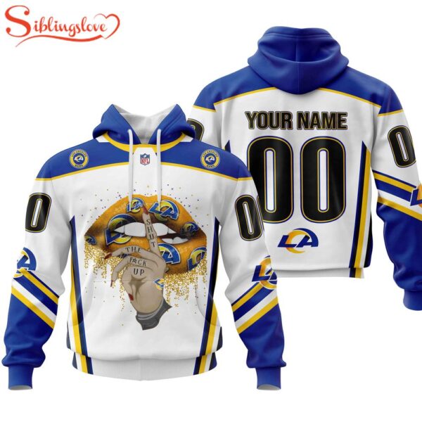 Custom Name And Number NFL Los Angeles Rams Lips All Over Print Hoodie