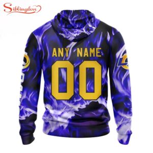 Custom Name And Number NFL Los Angeles Rams Skull Happy Halloween 3D Hoodie Shirt