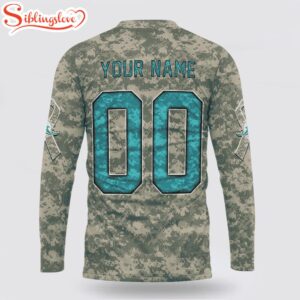 Custom Name And Number NFL Miami Dolphins Camo Mascot All Over Print SweatShirt