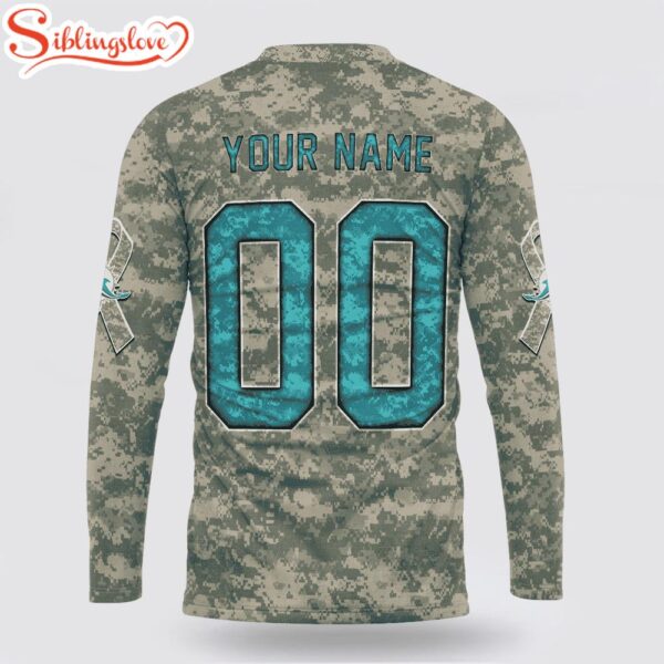 Custom Name And Number NFL Miami Dolphins Camo Mascot 3D Sweatshirt Gift For Fans