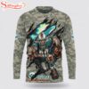 Custom Name And Number NFL Miami Dolphins Camo Mascot 3D Sweatshirt Gift For Fans