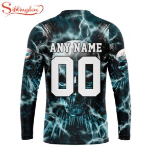 Custom Name And Number NFL Miami Dolphins Expendables Skull Halloween 3D Sweatshirt