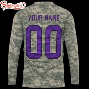 Custom Name And Number NFL Minnesota Vikings Camo Mascot All Over Print SweatShirt