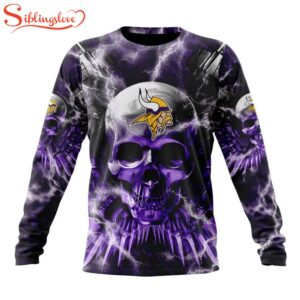 Custom Name And Number NFL Minnesota Vikings Expendables Skull Halloween 3D Sweatshirt