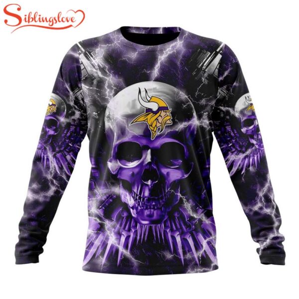 Custom Name And Number NFL Minnesota Vikings Expendables Skull Halloween 3D Sweatshirt