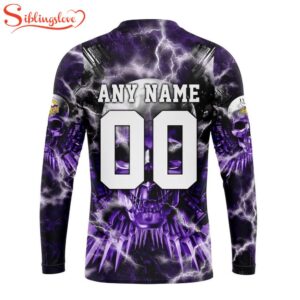 Custom Name And Number NFL Minnesota Vikings Expendables Skull Halloween 3D Sweatshirt