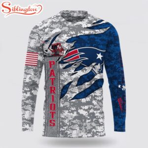 Custom Name And Number NFL New England Patriots Camo US All Over Print SweatShirt