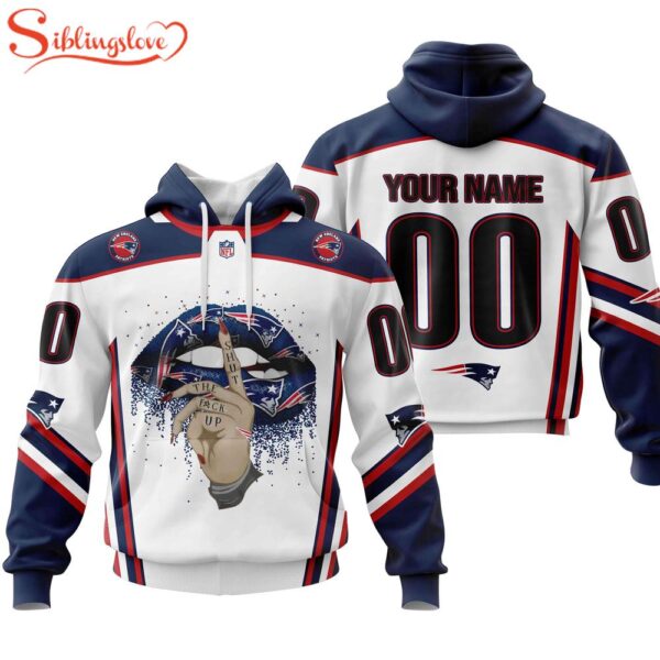 Custom Name And Number NFL New England Patriots Lips All Over Print Hoodie