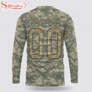 Custom Name And Number NFL New Orleans Saints Camo Mascot All Over Print SweatShirt